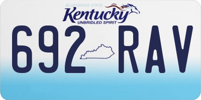 KY license plate 692RAV