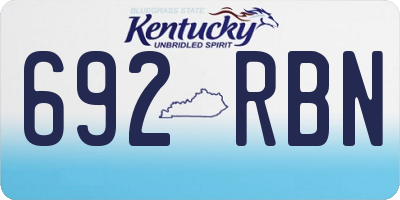 KY license plate 692RBN