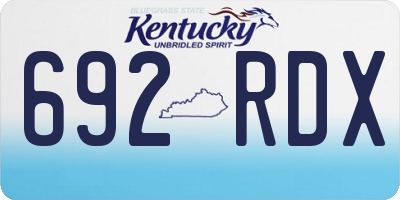 KY license plate 692RDX