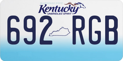 KY license plate 692RGB