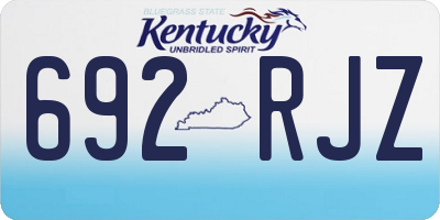 KY license plate 692RJZ
