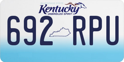 KY license plate 692RPU