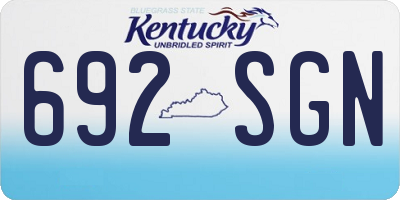KY license plate 692SGN
