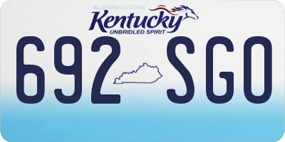 KY license plate 692SGO