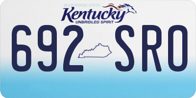 KY license plate 692SRO