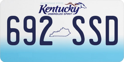 KY license plate 692SSD