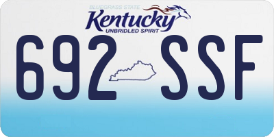 KY license plate 692SSF