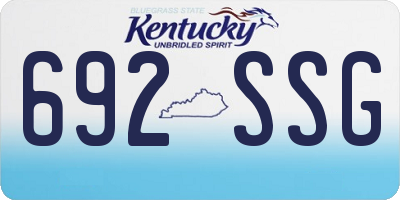 KY license plate 692SSG