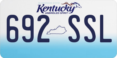 KY license plate 692SSL
