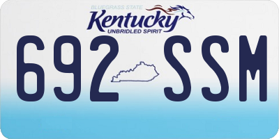 KY license plate 692SSM