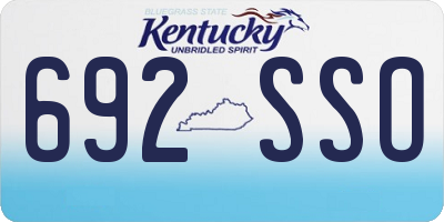 KY license plate 692SSO