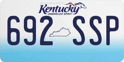 KY license plate 692SSP