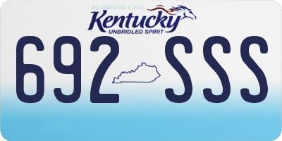 KY license plate 692SSS