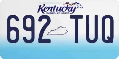 KY license plate 692TUQ