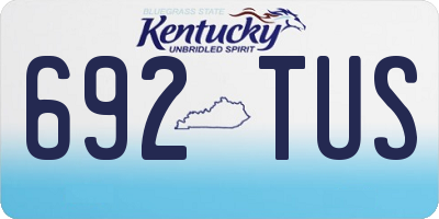 KY license plate 692TUS