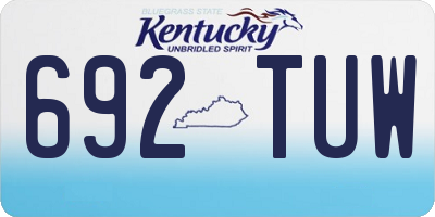 KY license plate 692TUW