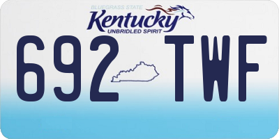 KY license plate 692TWF