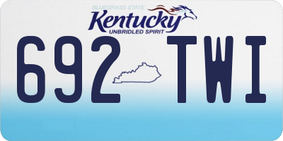 KY license plate 692TWI