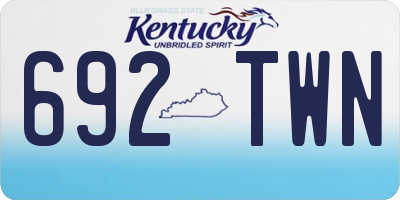 KY license plate 692TWN