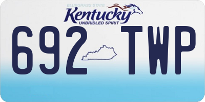 KY license plate 692TWP