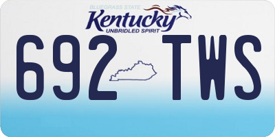 KY license plate 692TWS