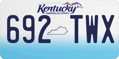 KY license plate 692TWX