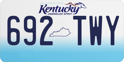 KY license plate 692TWY