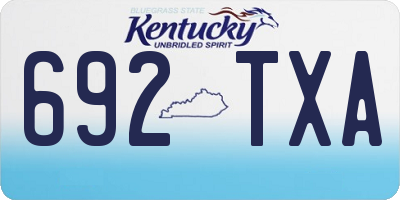 KY license plate 692TXA