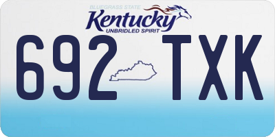 KY license plate 692TXK