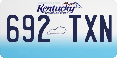 KY license plate 692TXN