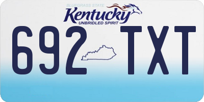 KY license plate 692TXT