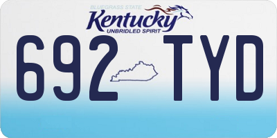 KY license plate 692TYD