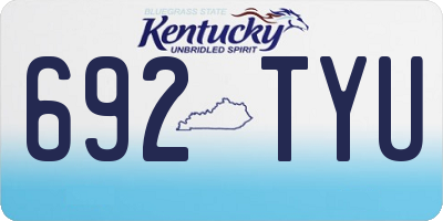 KY license plate 692TYU