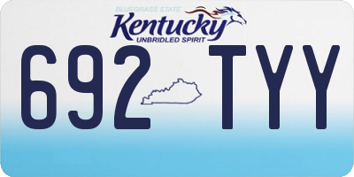 KY license plate 692TYY