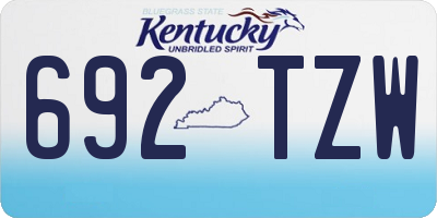 KY license plate 692TZW