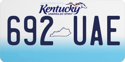 KY license plate 692UAE