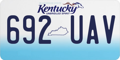 KY license plate 692UAV