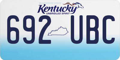 KY license plate 692UBC