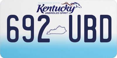 KY license plate 692UBD