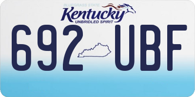KY license plate 692UBF