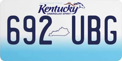 KY license plate 692UBG