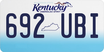 KY license plate 692UBI