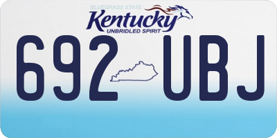 KY license plate 692UBJ