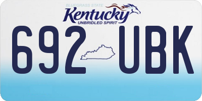 KY license plate 692UBK
