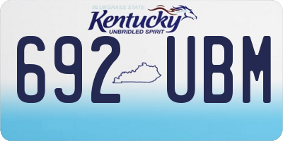 KY license plate 692UBM