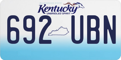 KY license plate 692UBN