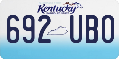 KY license plate 692UBO