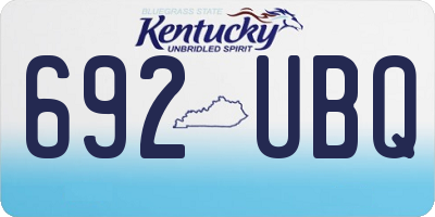 KY license plate 692UBQ