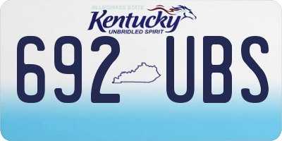 KY license plate 692UBS