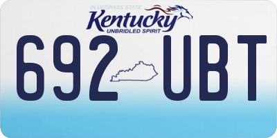 KY license plate 692UBT